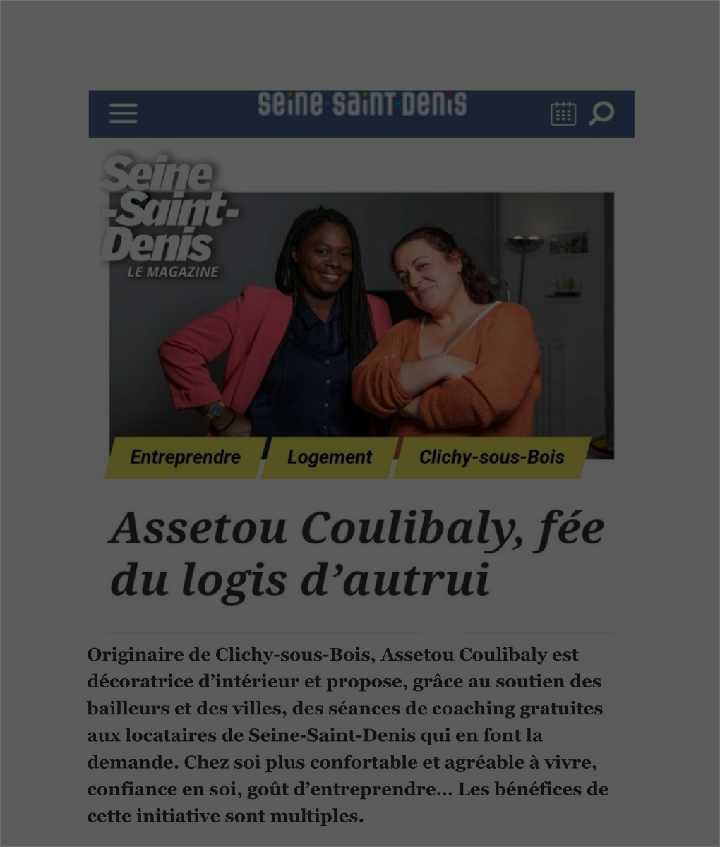Article de Seine-Saint-Denis, le magazine : Assetou Coulibaly et une habitante accompagnée, à Clichy-sous-Bois